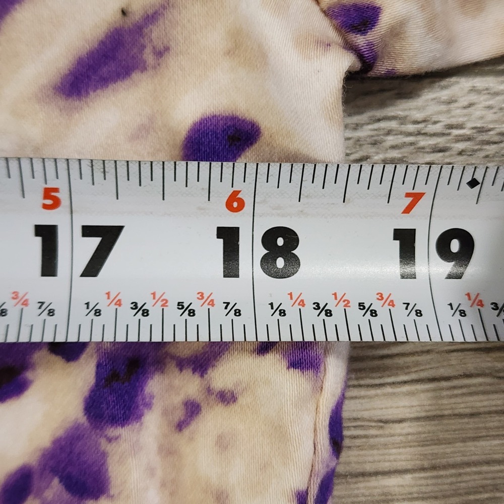 Chicos Women's Jacket Sz 1 Beige Purple Animal Print Button M Size‎ 8 - Picture 6 of 9